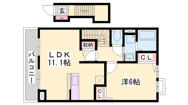 兵庫県姫路市白浜町宇佐崎北３ 白浜の宮駅 1LDK アパート 賃貸物件詳細