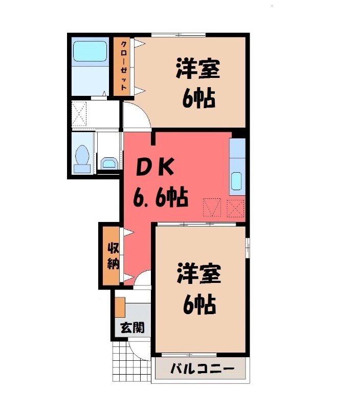 埼玉県熊谷市妻沼 熊谷駅 2DK アパート 賃貸物件詳細