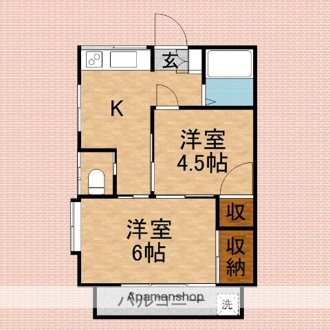 埼玉県入間郡三芳町大字藤久保 鶴瀬駅 2K アパート 賃貸物件詳細