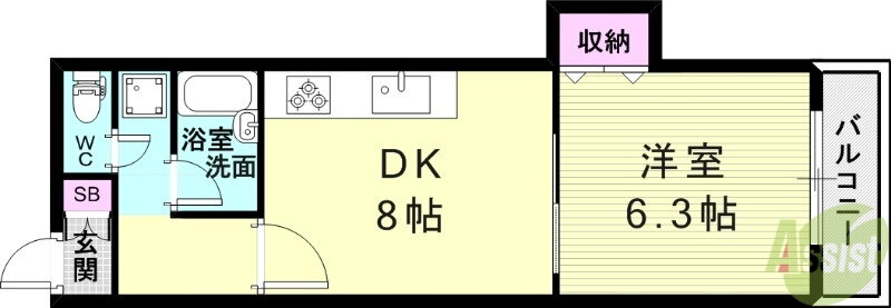 兵庫県神戸市兵庫区新開地１ 神戸駅 1DK マンション 賃貸物件詳細