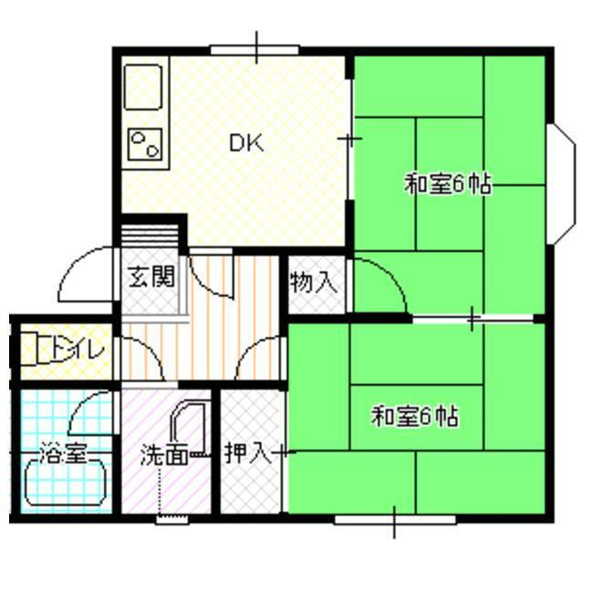 福島県郡山市開成５ 郡山駅 2DK アパート 賃貸物件詳細