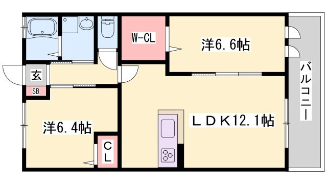 リトリート花田 2階 2LDK 賃貸物件詳細