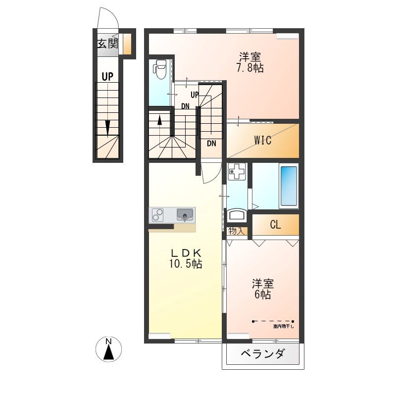 栃木県宇都宮市平松本町 2LDK アパート 賃貸物件詳細
