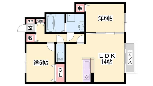 兵庫県西脇市和田町 西脇市駅 2LDK アパート 賃貸物件詳細