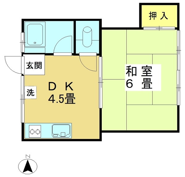 ユタカハイム 2階 1K 賃貸物件詳細