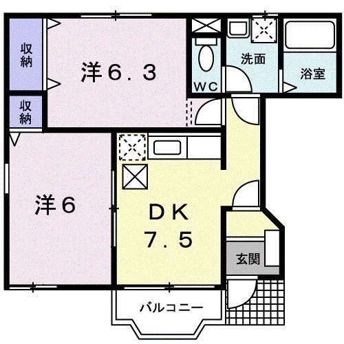 福岡県久留米市津福本町 津福駅 2DK アパート 賃貸物件詳細