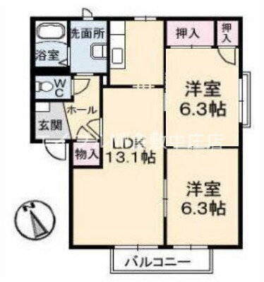 岡山県倉敷市羽島 倉敷駅 2LDK アパート 賃貸物件詳細