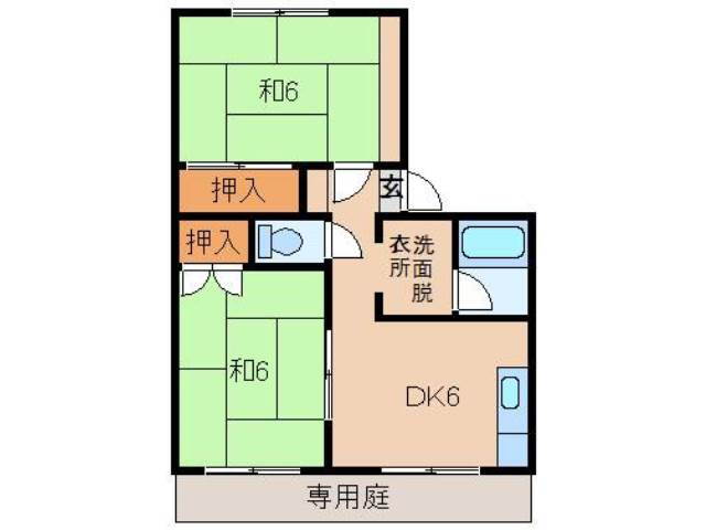 和歌山県和歌山市納定 和歌山駅 2DK アパート 賃貸物件詳細