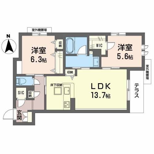 シャーメゾン　シャルム本町 1階 2LDK 賃貸物件詳細