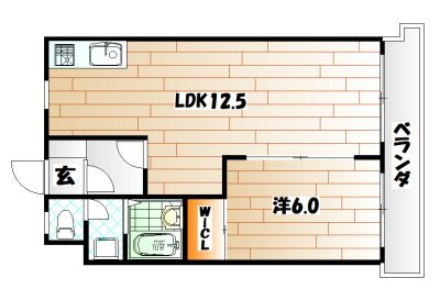 シャトレ岸の浦 5階 1LDK 賃貸物件詳細