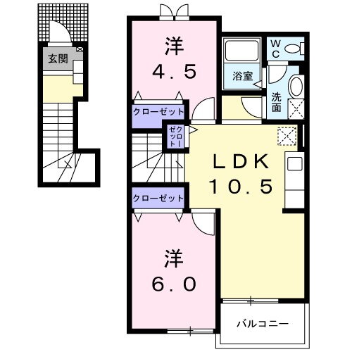 栃木県小山市若木町１ 小山駅 2LDK アパート 賃貸物件詳細