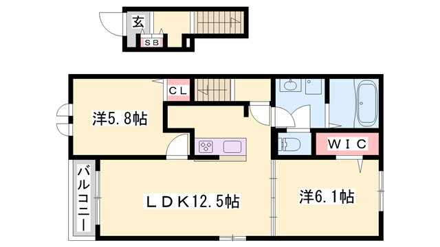 アンソレイユ 2階 2LDK 賃貸物件詳細