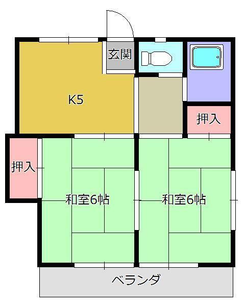東京都青梅市谷野 河辺駅 2K アパート 賃貸物件詳細