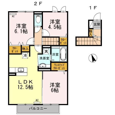 福岡県福津市日蒔野６ 福間駅 3LDK アパート 賃貸物件詳細