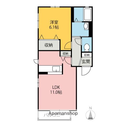 群馬県前橋市稲荷新田町 前橋駅 1DK アパート 賃貸物件詳細