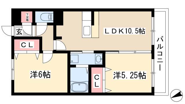Ｄ’Ｒｏｏｍ京命 2階 2LDK 賃貸物件詳細
