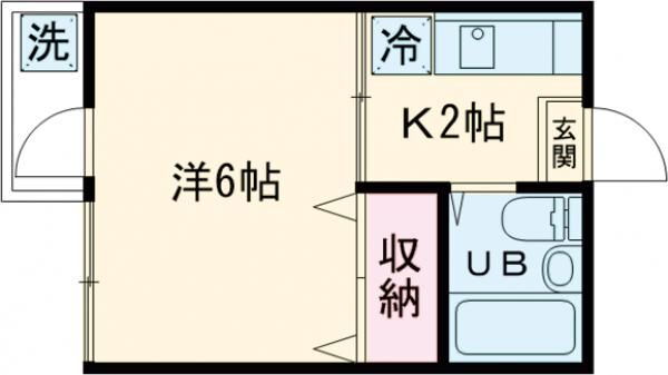 篠田ビル 2階 1K 賃貸物件詳細