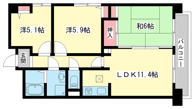 奈良県奈良市七条町 九条駅 3LDK マンション 賃貸物件詳細