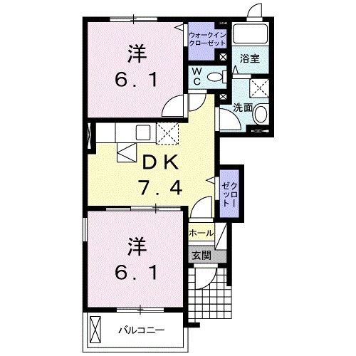 佐賀県鳥栖市姫方町 田代駅 2DK アパート 賃貸物件詳細