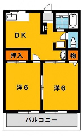 栃木県宇都宮市双葉３ 江曽島駅 2DK アパート 賃貸物件詳細