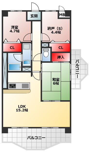 コンフォート和泉 5階 2SLDK 賃貸物件詳細