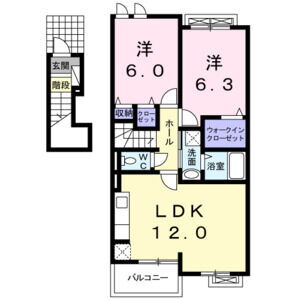 エリーゼ 2階 2LDK 賃貸物件詳細