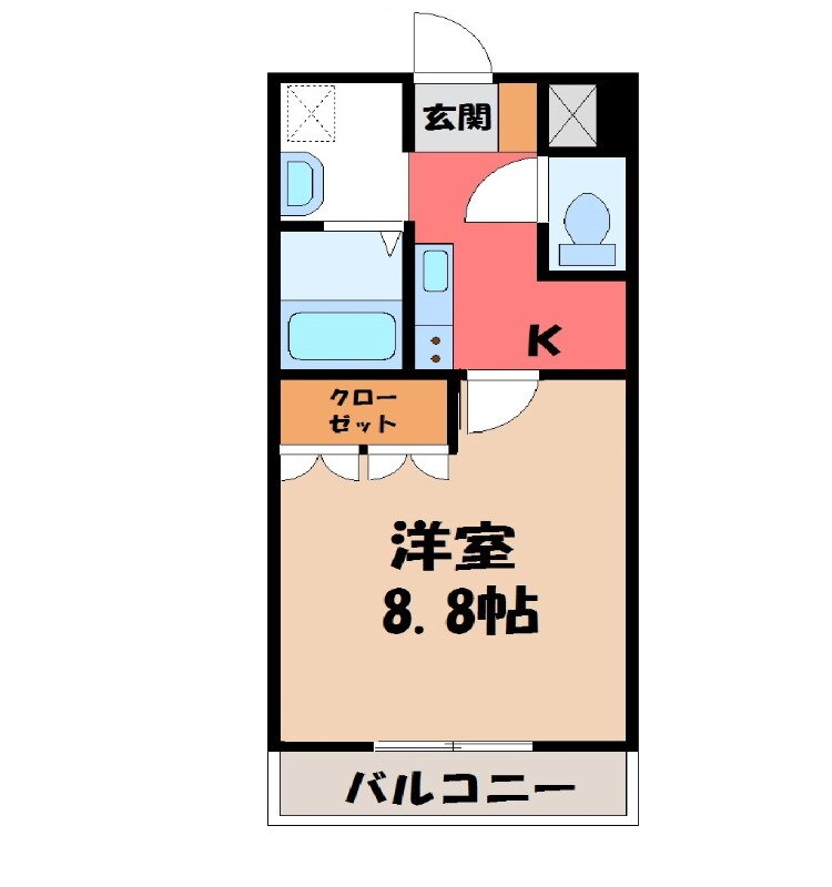 群馬県伊勢崎市連取本町 伊勢崎駅 1K アパート 賃貸物件詳細