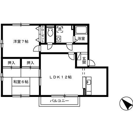 ＲグレイＩＩ 2階 2LDK 賃貸物件詳細