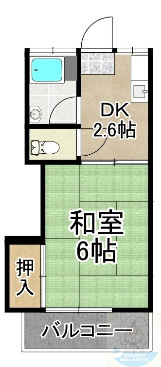 ハイツ英 2階 1DK 賃貸物件詳細
