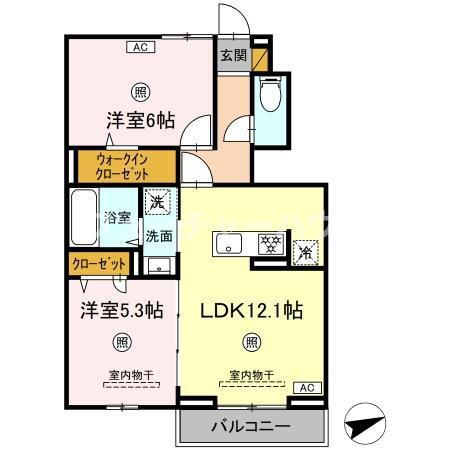 グランディオ　Ｂ 1階 2LDK 賃貸物件詳細