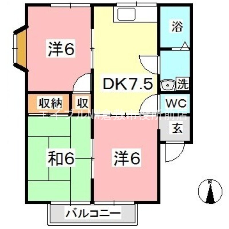 岡山県倉敷市神田３ 栄駅 3DK アパート 賃貸物件詳細