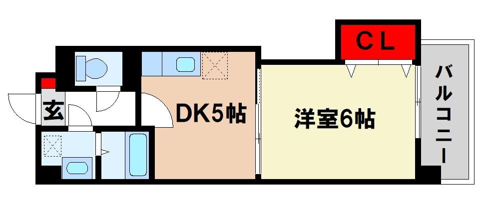 ウイングコート水城 5階 1DK 賃貸物件詳細