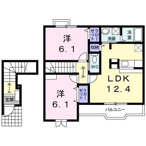 ウッドベース古城 2階 2LDK 賃貸物件詳細