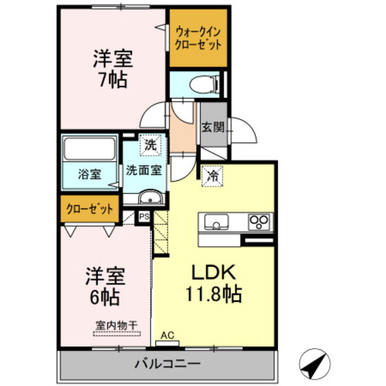 広島県廿日市市城内２ 山陽女学園前駅 2LDK アパート 賃貸物件詳細