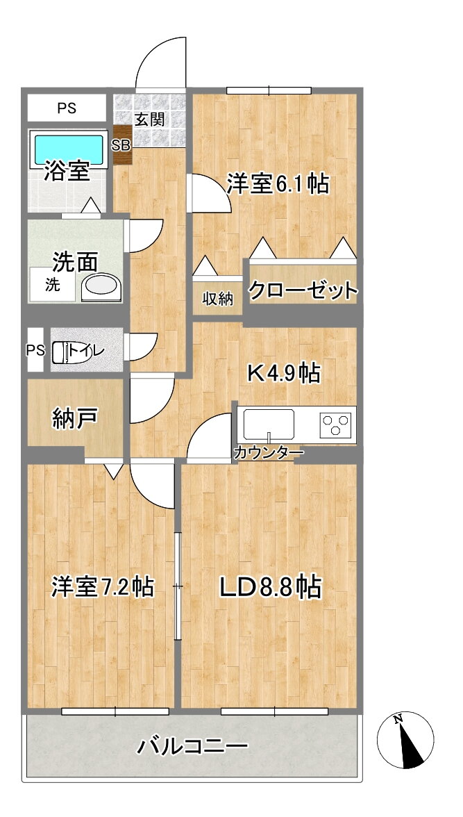 茨城県日立市千石町１ 常陸多賀駅 2LDK マンション 賃貸物件詳細