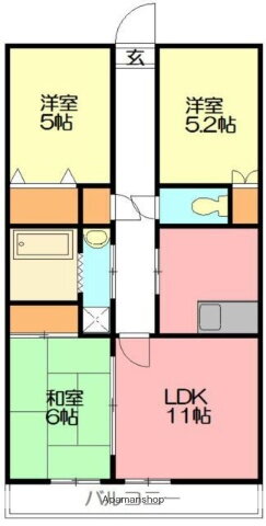若宮マンション 3階 3LDK 賃貸物件詳細