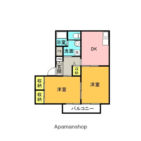 ファミールハイツＡ棟 1階 2DK 賃貸物件詳細