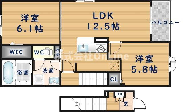 大阪府東大阪市南上小阪 弥刀駅 2LDK アパート 賃貸物件詳細