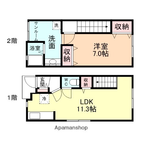 富山県富山市常盤台 1LDK アパート 賃貸物件詳細