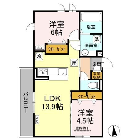 愛媛県松山市朝美２ 宮田町駅 2LDK アパート 賃貸物件詳細