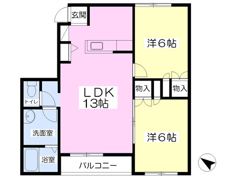 栃木県河内郡上三川町大字上三川 石橋駅 2LDK アパート 賃貸物件詳細