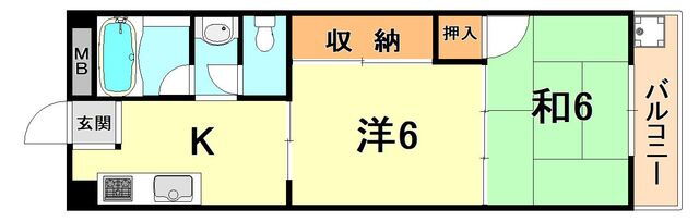 兵庫県神戸市灘区烏帽子町３ 新在家駅 2K マンション 賃貸物件詳細