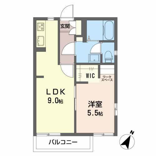 ディアコート岩本　Ａ 2階 2K 賃貸物件詳細