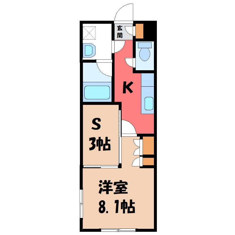 群馬県前橋市川原町２ 群馬総社駅 1SK マンション 賃貸物件詳細