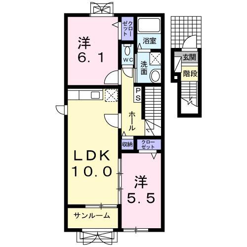 富山県高岡市清水町２ 高岡駅 2LDK アパート 賃貸物件詳細