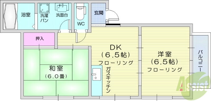 宮城県仙台市青葉区中山４ 北山駅 2DK アパート 賃貸物件詳細