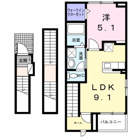 スイートピー 3階 1LDK 賃貸物件詳細