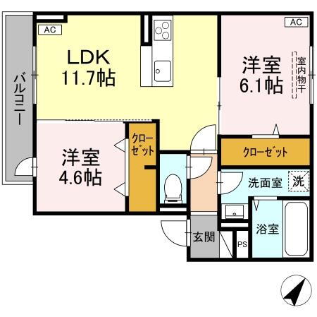 広島県福山市多治米町３ 2LDK アパート 賃貸物件詳細