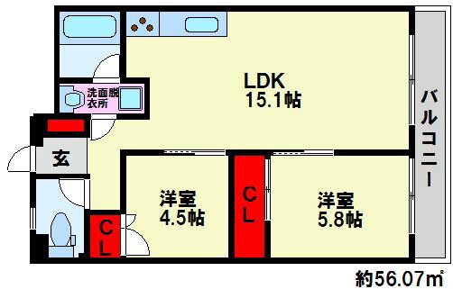 脇坂マンション 4階 2LDK 賃貸物件詳細