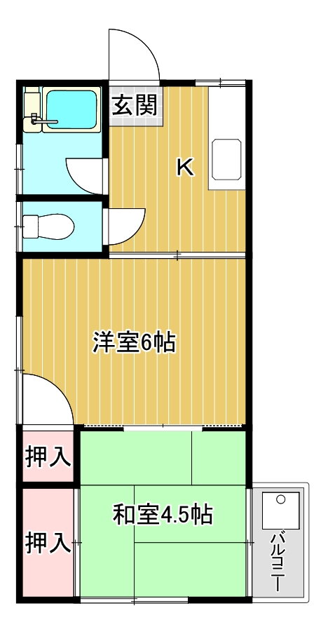 コーポ綾 2階 2K 賃貸物件詳細